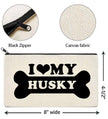 I Love My Husky Canvas Multi-Use Zipper Bag