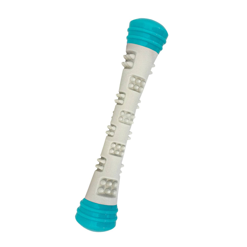 Totally Pooched Chew n' Squeak Stick Foam Rubber LG Gry/Teal