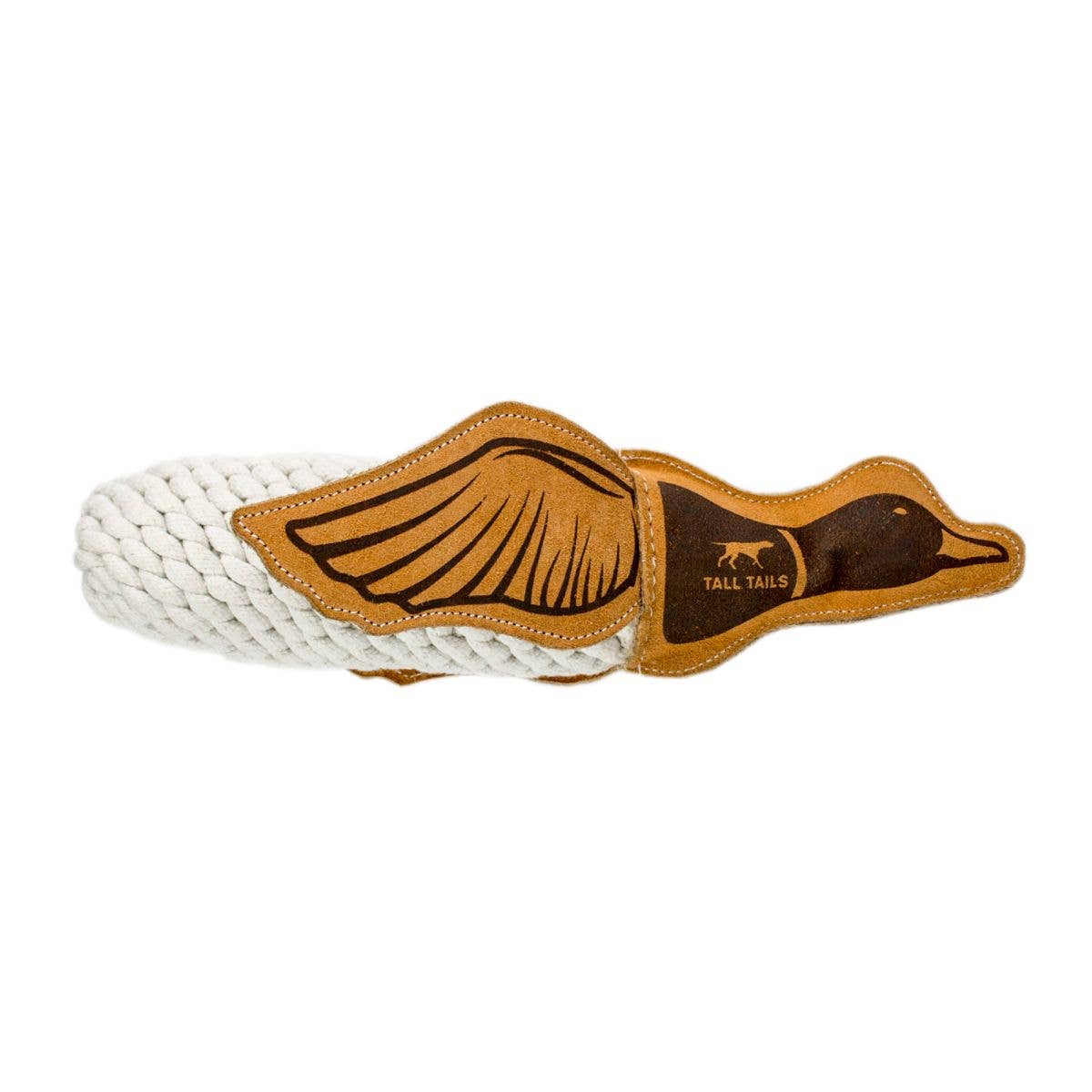 Dog Toy Duck Natural Leather Quacker Rope Tug Toy