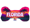 Florida Neon Beach Sunset Bone Dog Toy