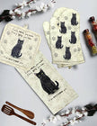 Black Cat, oven mitt set
