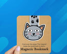Grey Cat Big Eyes Reversible Magnetic Bookmark