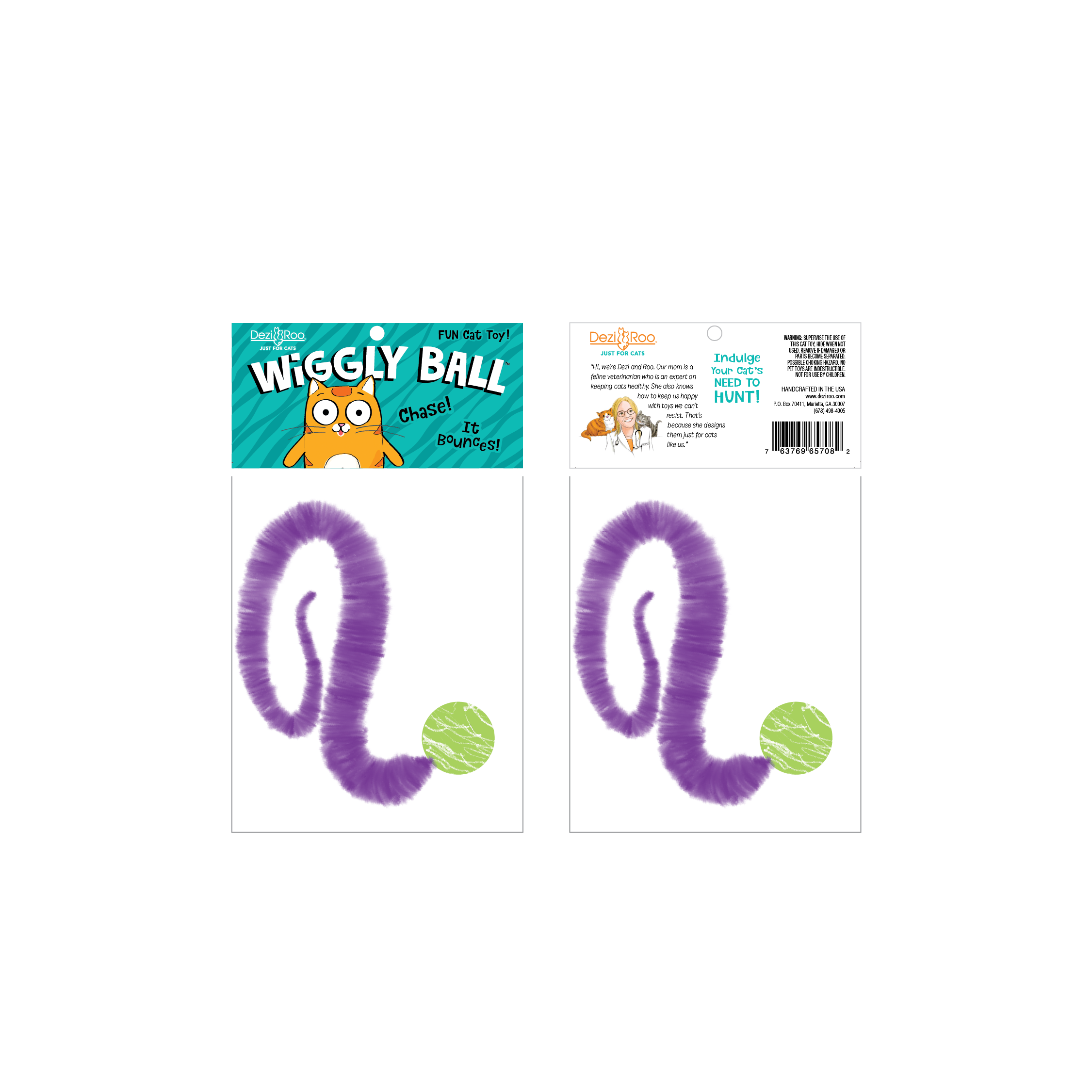 Wiggly Ball Solid Marbled Cat Toy Bouncy Ball