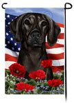 Plott Hound Black - Patriotic Flowers Garden Flag