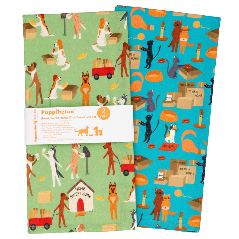 Puppington Home Sweet Home Tea Towel Dog