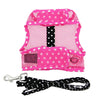 Cool Mesh Dog Harness & Lead - Sunglasses Pink Polka Dot