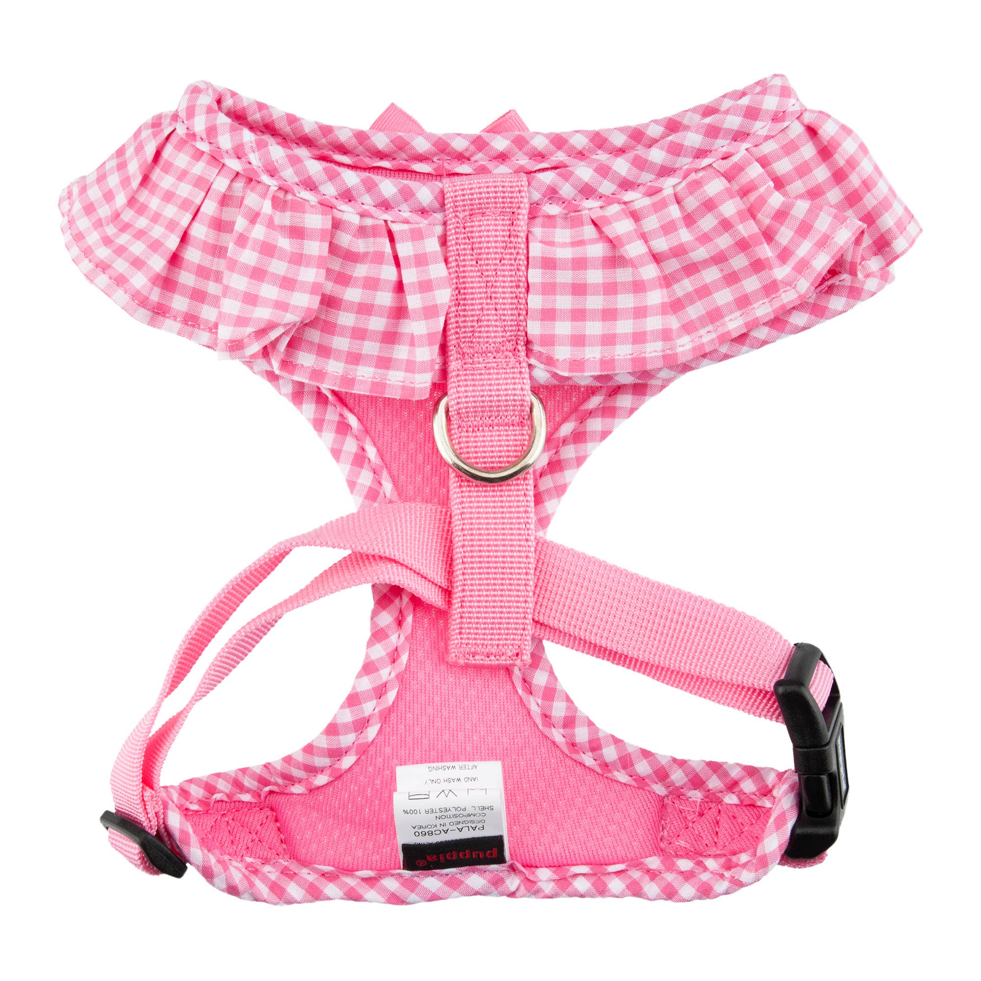 Checkered Ruffle Dog Harness Over-the-Head Vivien
