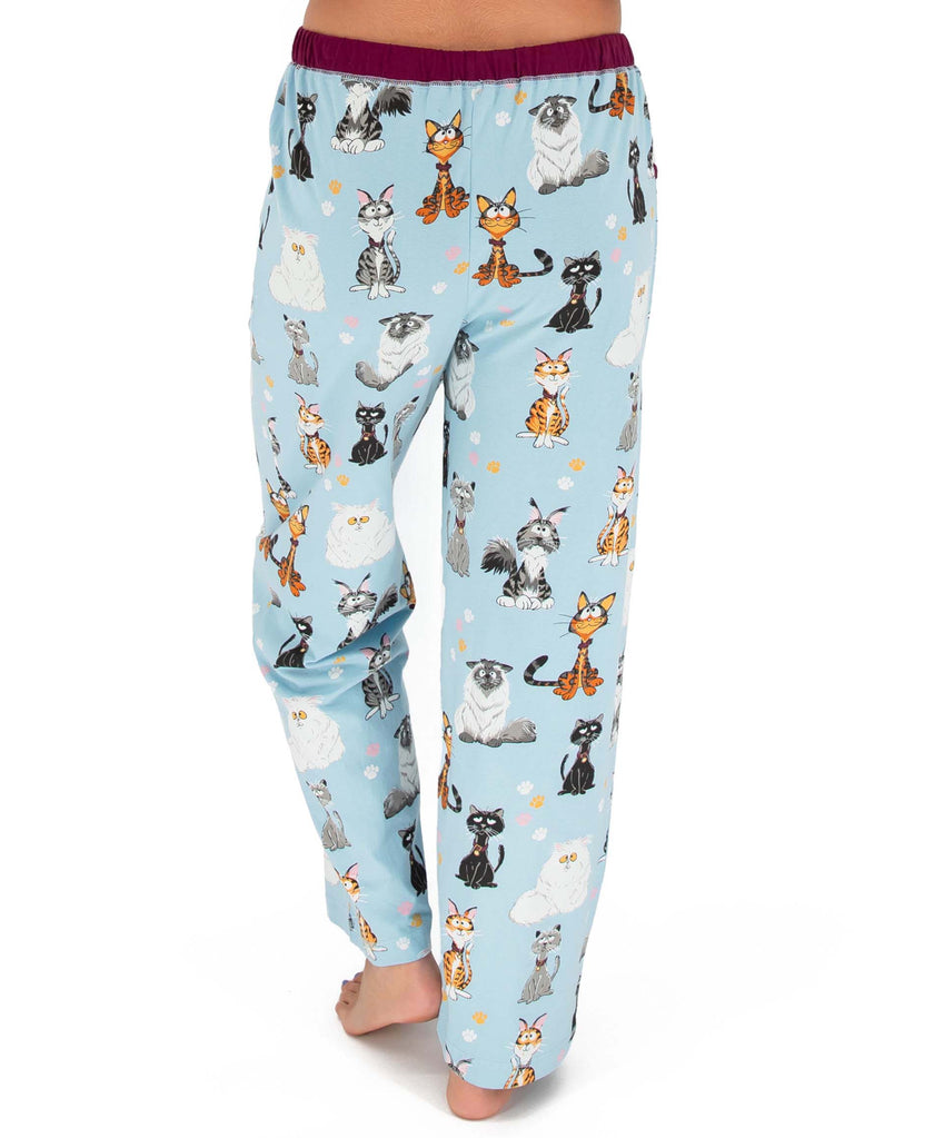 PJ Pants Catitude Blue Women's Pajama Pant