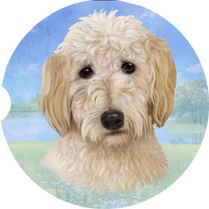 Goldendoodle Car Coaster Face