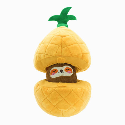 Dog Toy Pineapple Hiding Sloth Plush Toy