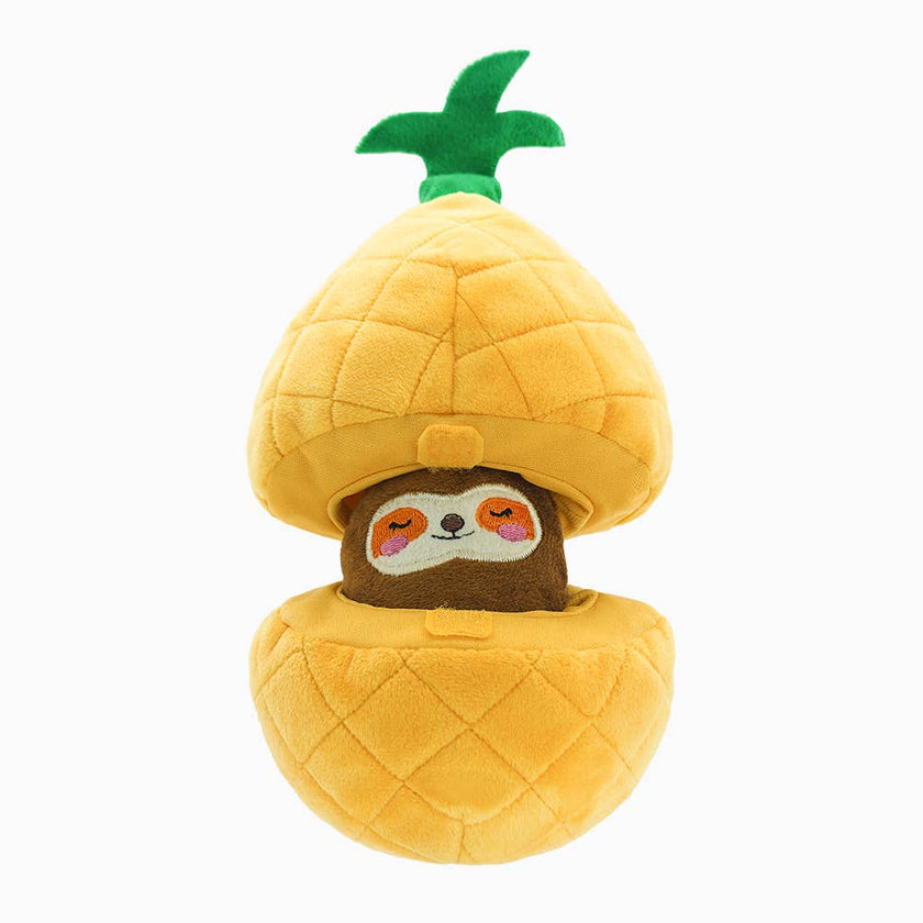 Dog Toy Pineapple Hiding Sloth Plush Toy