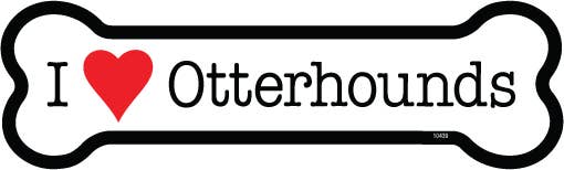Otterhound I (heart) Otterhounds Bone Shaped Magnet