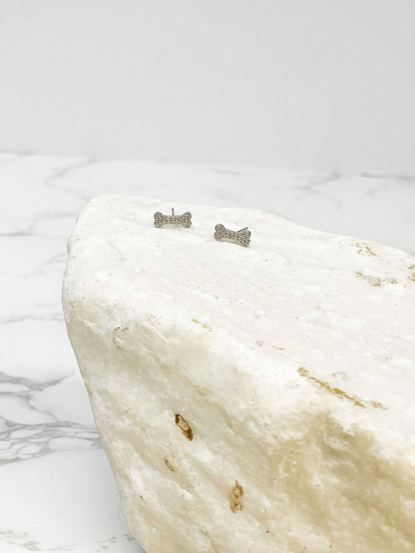 Glitzy Dog Bone Earrings
