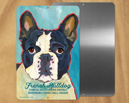 French Bulldog (White & Black) -UD Metal Sign