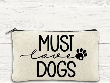 Canvas Zipper Bag - Must Love Dogs