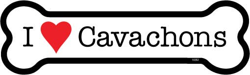 I (heart) Cavachons Bone Shaped Magnet