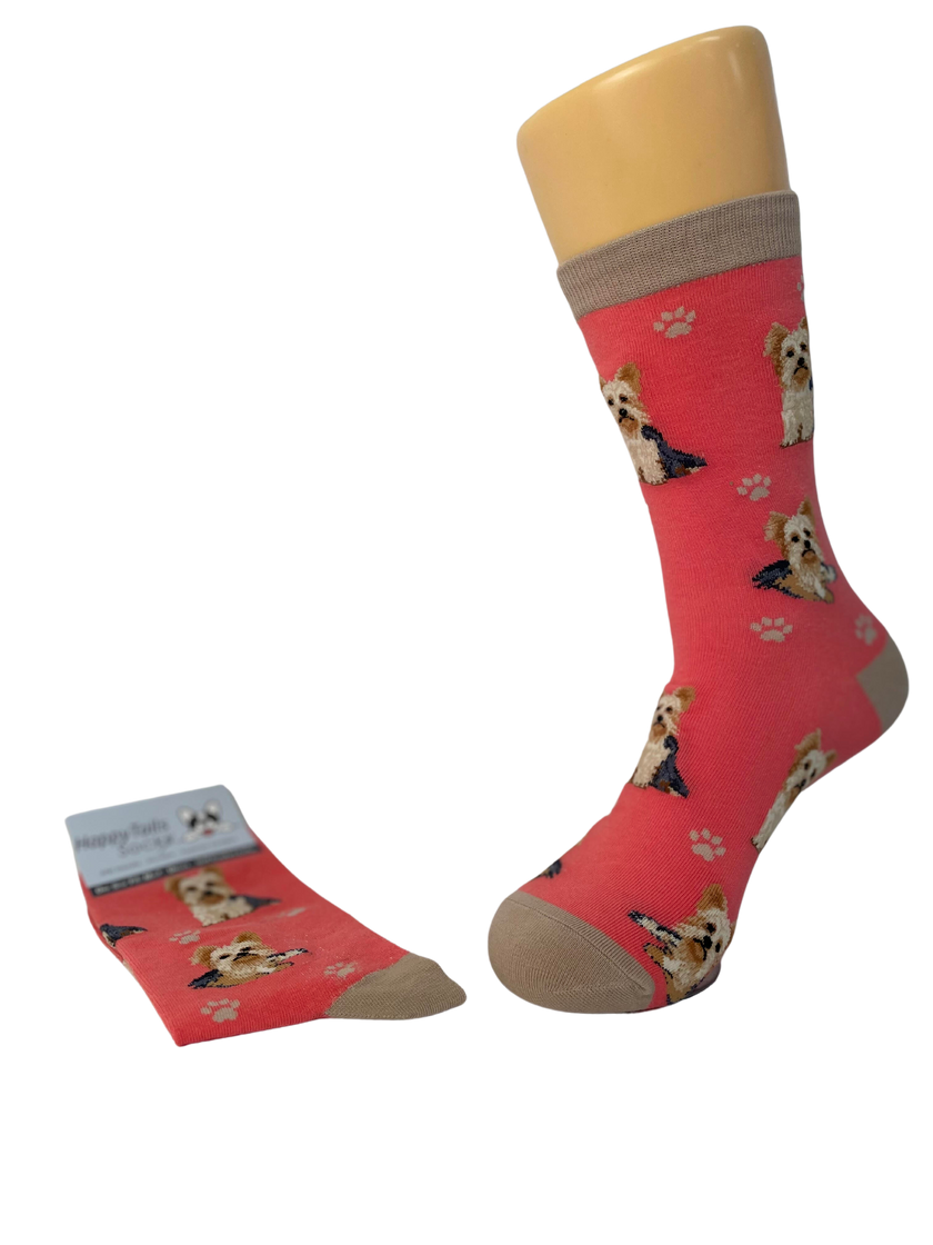 Yorkie Socks - Unisex - Fun Novelty Crew Dog Socks