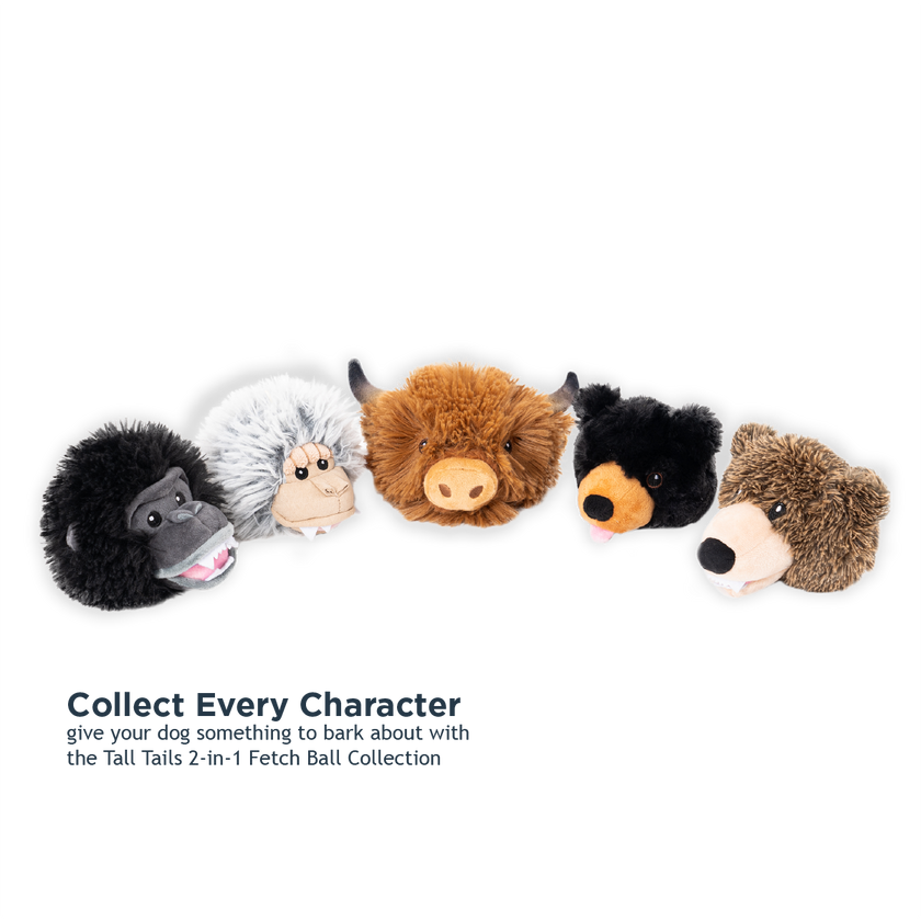 Highland Cow 2-in-1 Fetch Ball Dog Toy