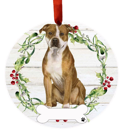 Pit Bull Ceramic Wreath Ornament (Full Body)