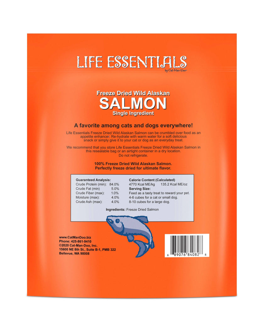 Life Essentials by Cat-Man-Doo Freeze Dried Wild Alaskan Salmon Crunchies - 5oz