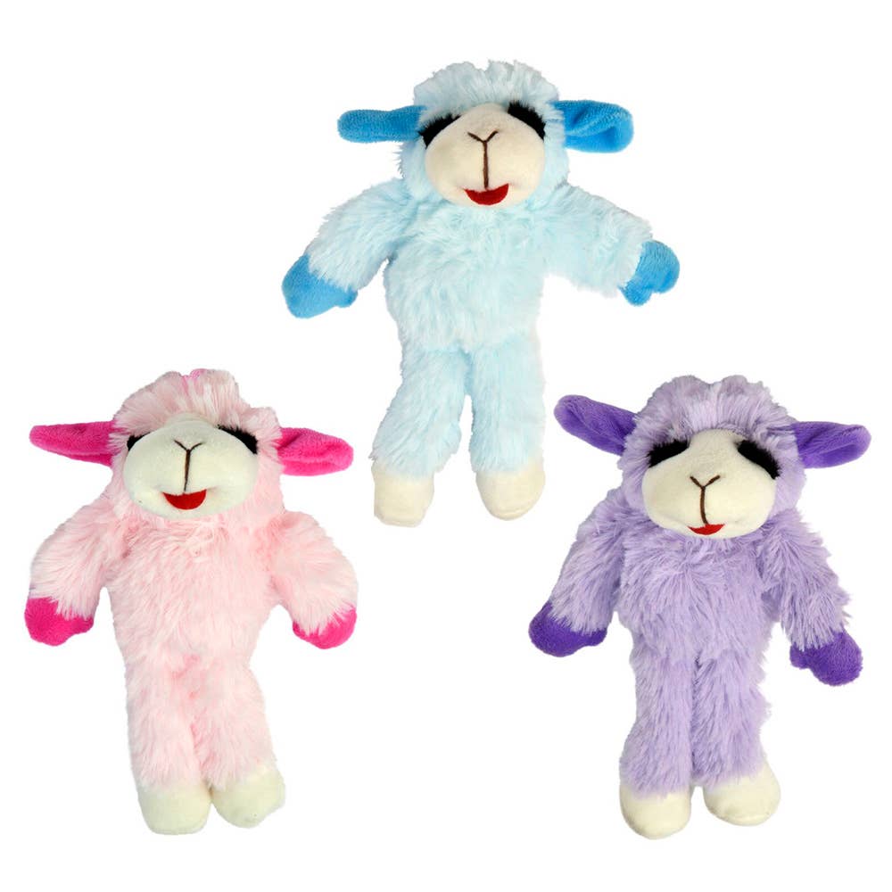 Pet Envy Floppy Lamb Chop Plush Dog Toy Assorted Colors 7
