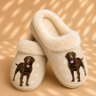 Labrador Chocolate Dog Pet Lovers Comfy Snuggs Slippers