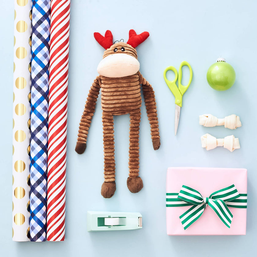 ZippyPaws Holiday Crinkle Reindeer Small