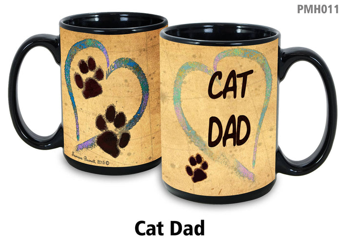 Cat Dad Mug - Paw Marks On My Heart Mug Coffee Cup