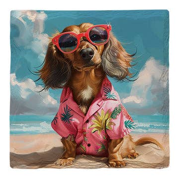 Dachshund Beach Dog | Drink Coaster