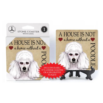 Poodle (White) - A House Is Not A Home Absorbent Coaster