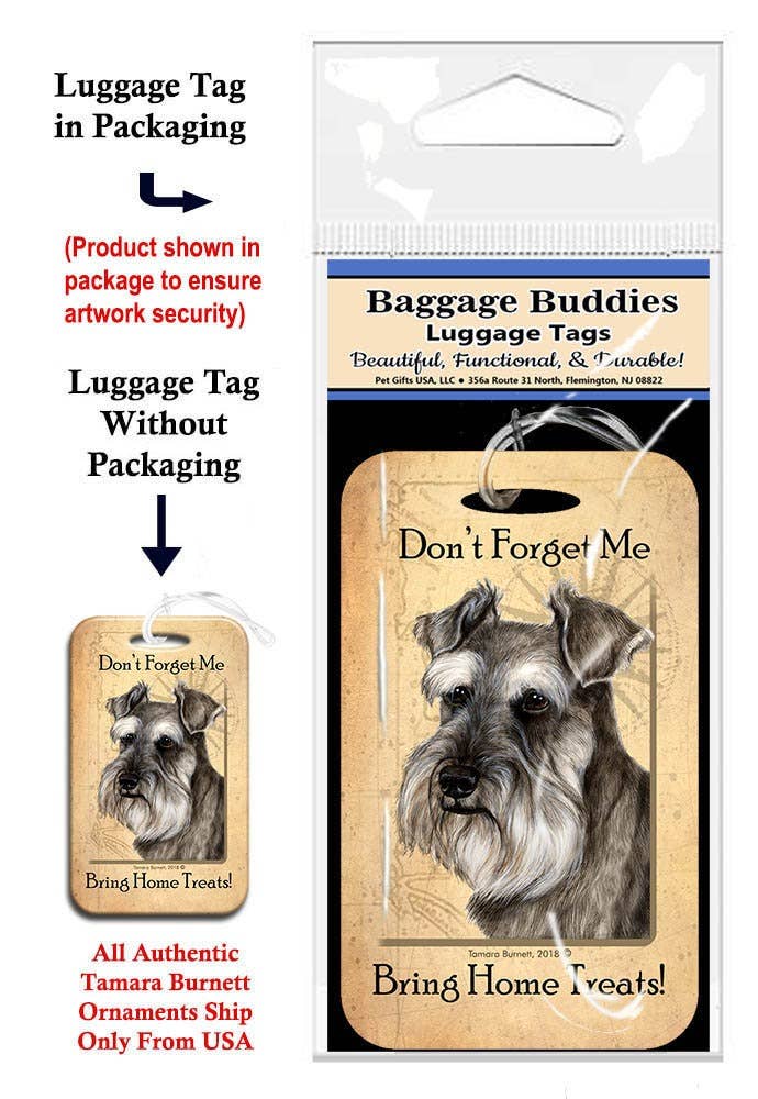 Schnauzer Uncropped Baggage Luggage Tag