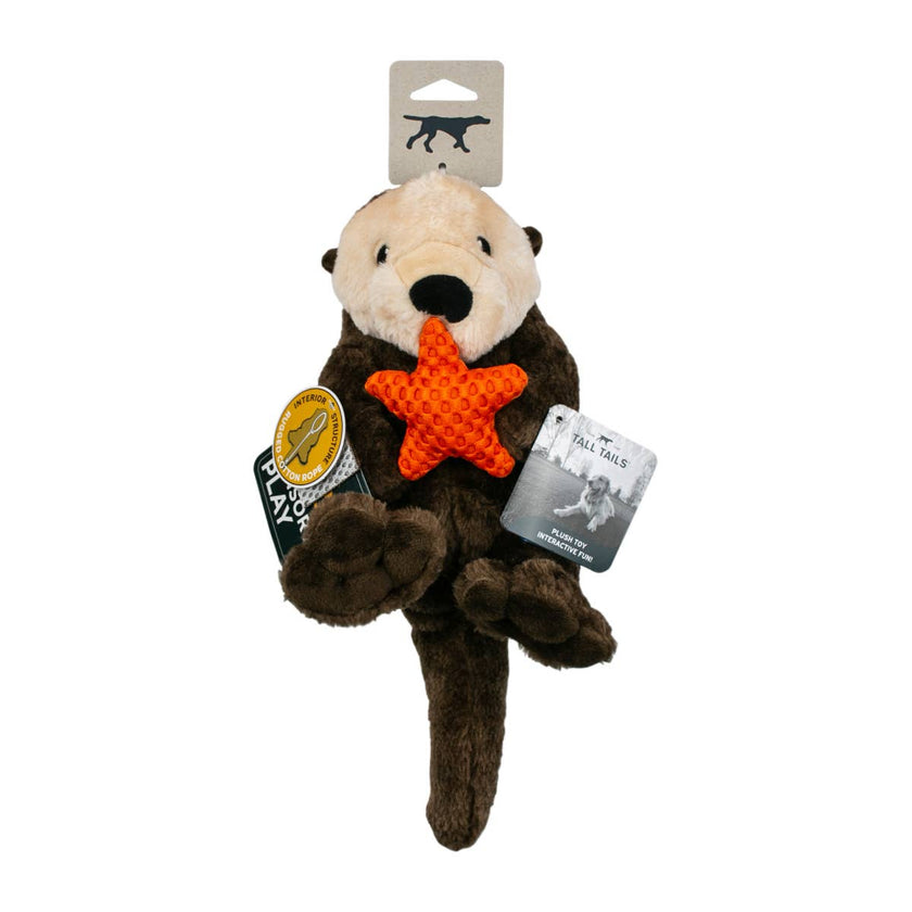Dog Toy Otter Holding Orange Starfish Rope Body Toy
