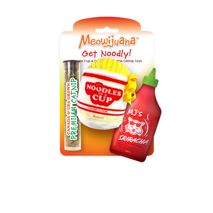 Meowijuana® Get Noodly Noodles & Sriracha Catnip Toy 2-Pack