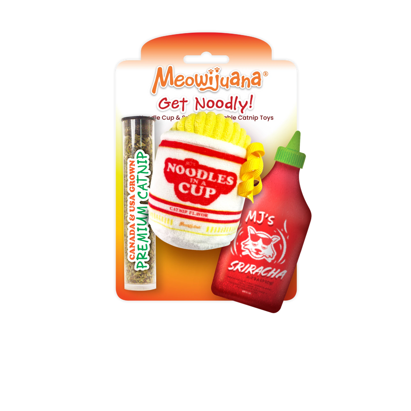 Meowijuana® Get Noodly Noodles & Sriracha Catnip Toy 2-Pack