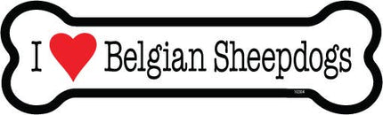 Belgian Sheepdog I (heart) Belgian Sheepdogs Bone Shaped Magnet