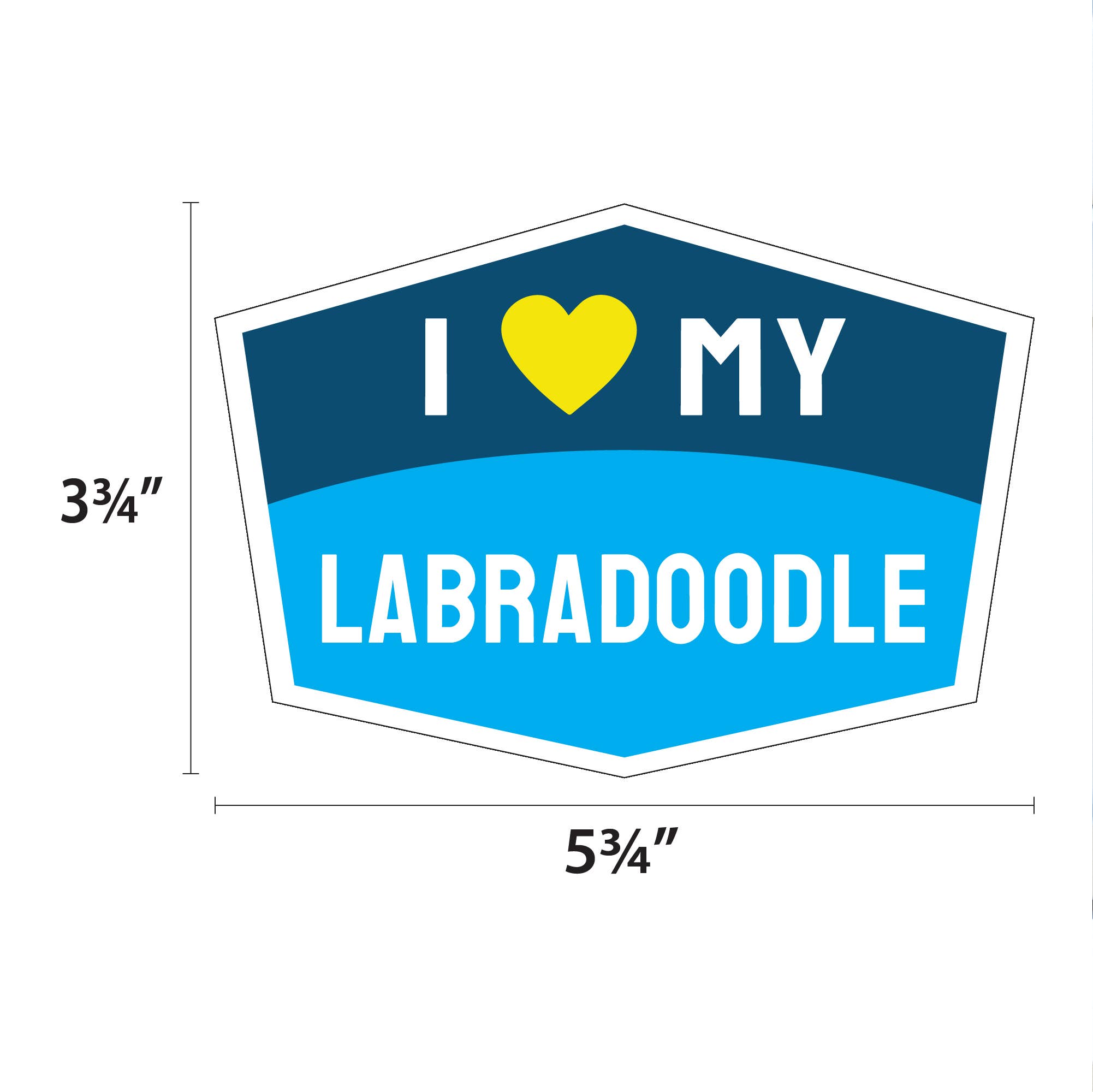 I Love My Labradoodle Hexagon Shaped Magnet