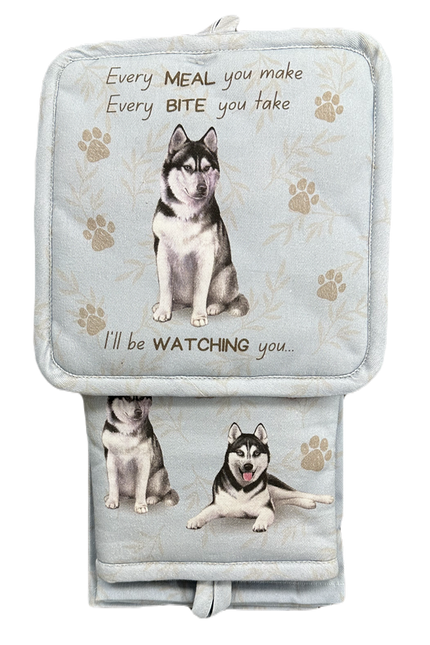 Husky, oven mitt set
