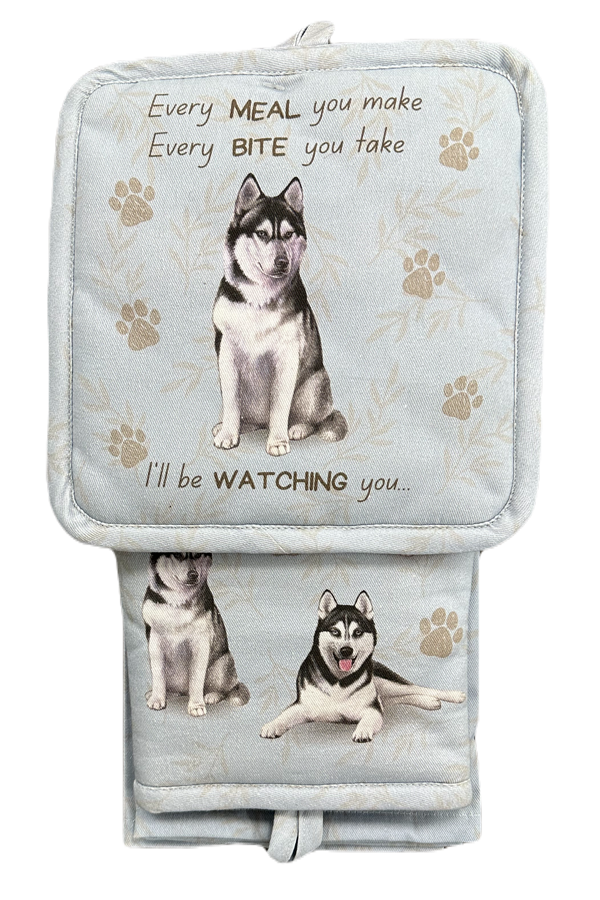 Husky, oven mitt set