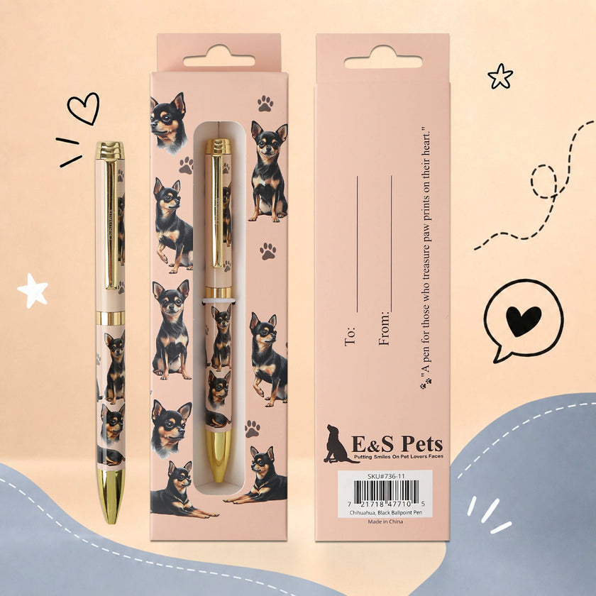 Chihuahua Black Pet Lover Ballpoint Pen