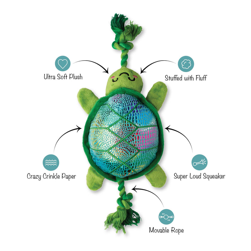 Dog Toy Turtle Shello There Plush Rope Toy