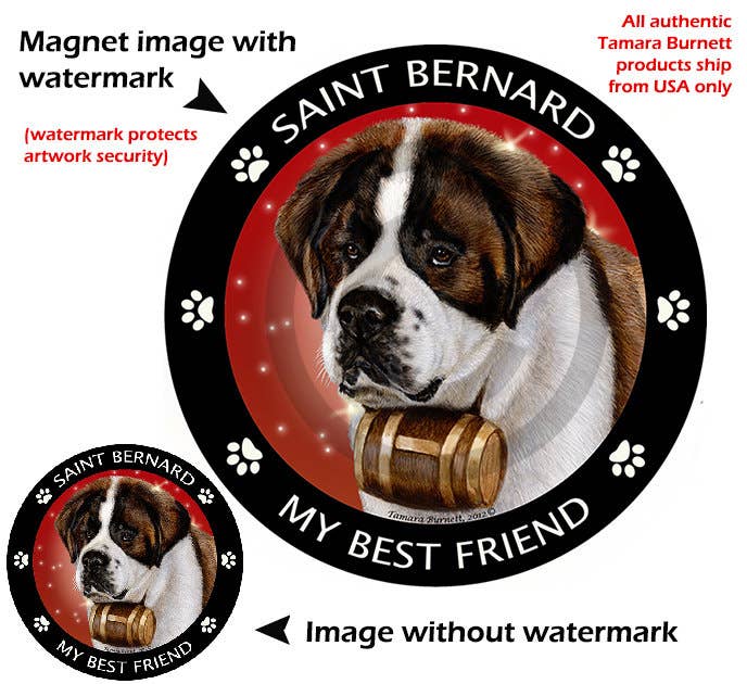 Saint Bernard My Best Friend Circular Magnet
