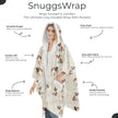 Bulldog Snugg Wraps with Hoodie – Ultra Soft Sherpa Fleece Wrap for Pet Lovers