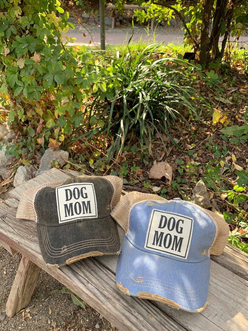 Dog Mom Distressed Trucker Hat Baseball Cap