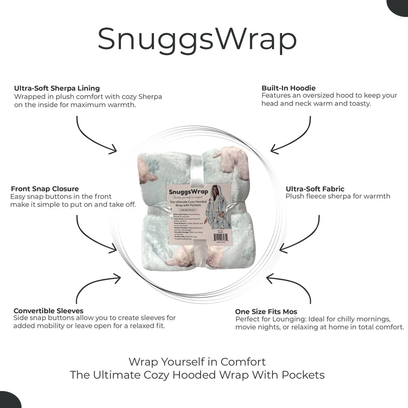 Westie Snugg Wraps with Hoodie – Ultra Soft Sherpa Fleece Wrap for Pet Lovers