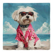 Maltese Beach Dog | Drink Coaster