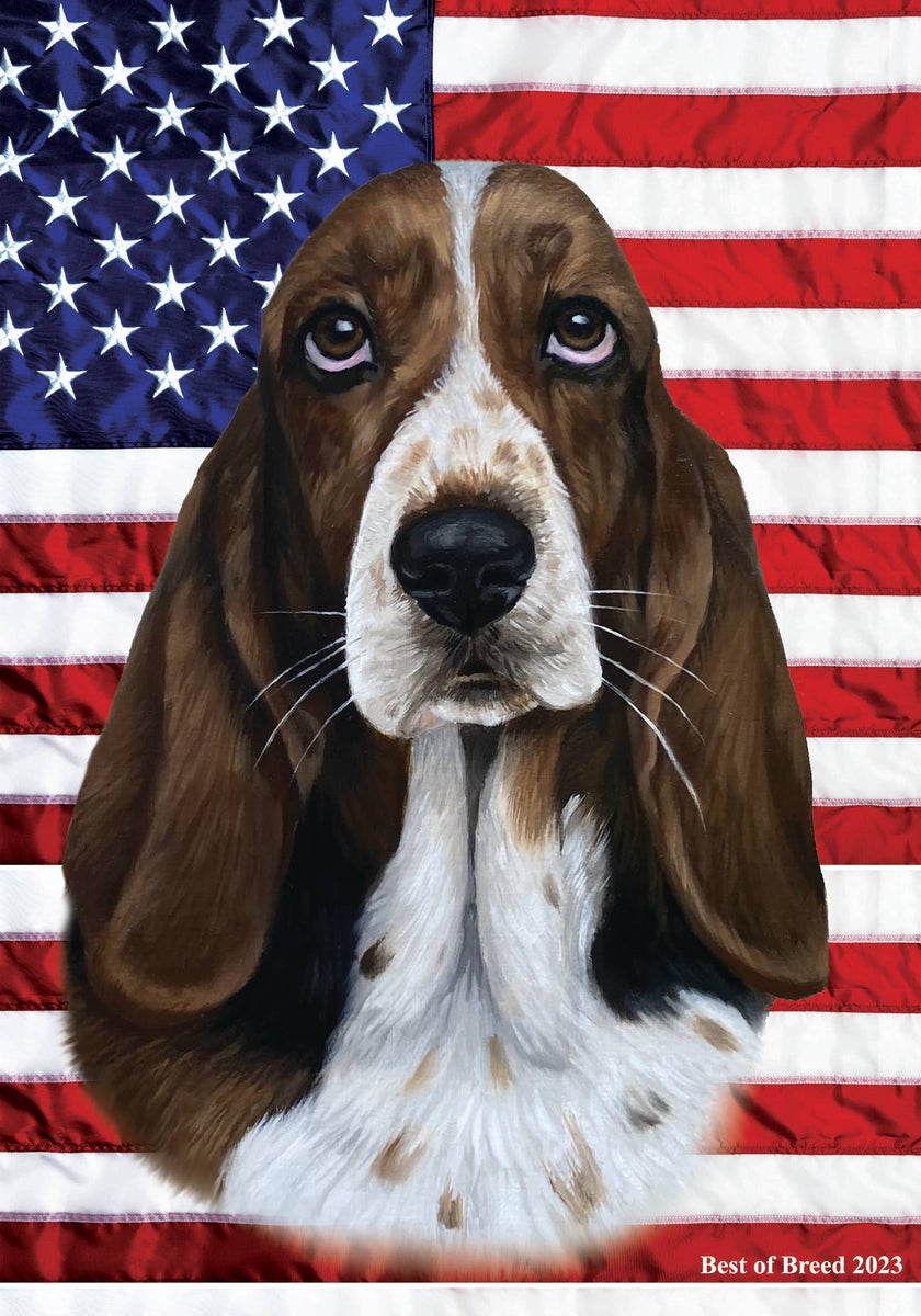 Basset Hound All-American III Garden Flag