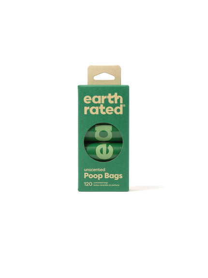 Earth Rated Unscented Poop Bags box 120ct on 8 Refill Rolls