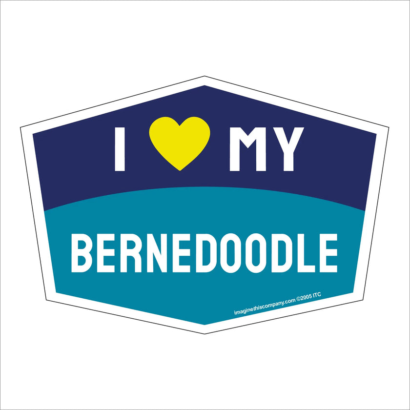 I Love My Bernedoodle Hexagon Shaped Magnet