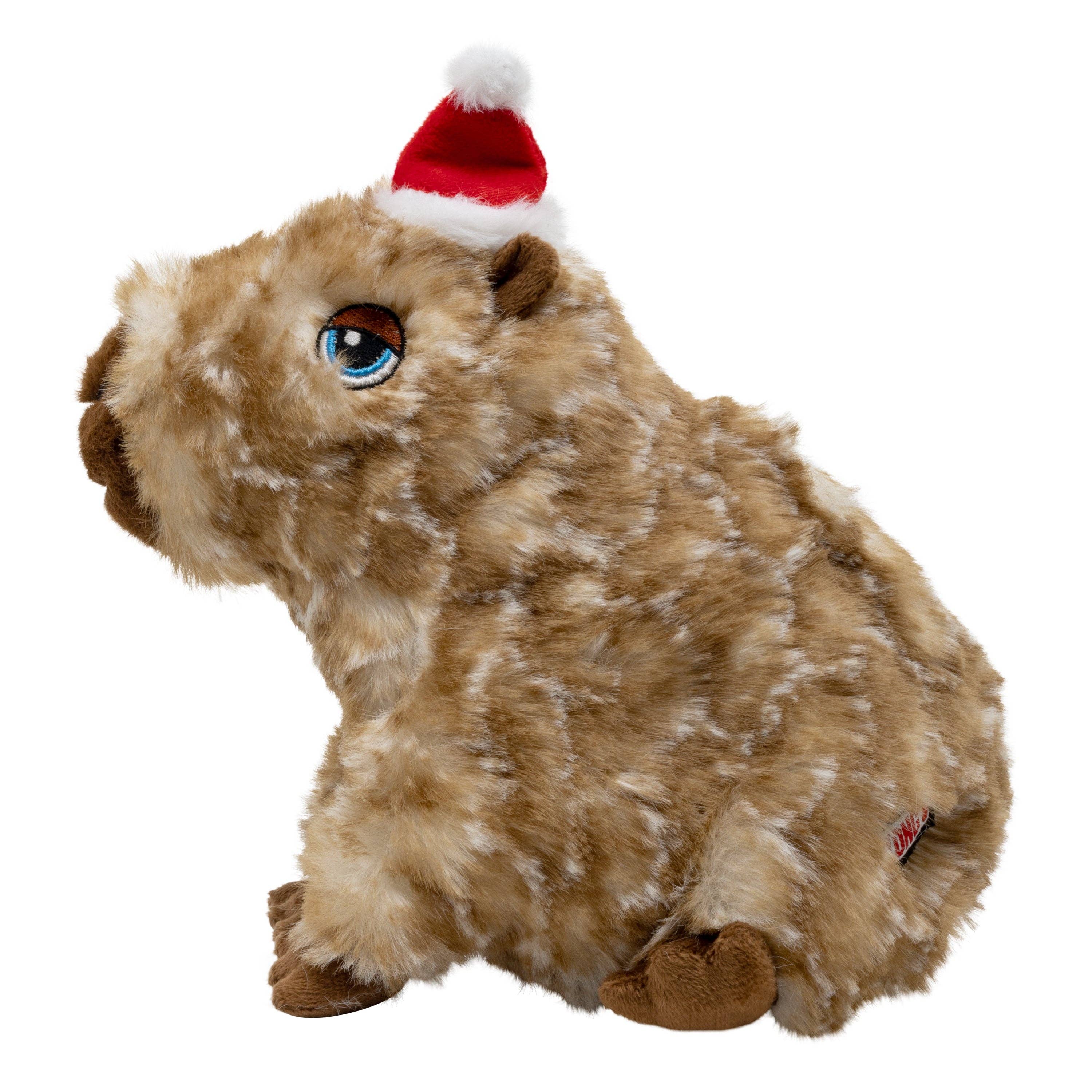 KONG Holiday Comfort Wuzzeez Capybara Christmas Plush Dog Toy Medium