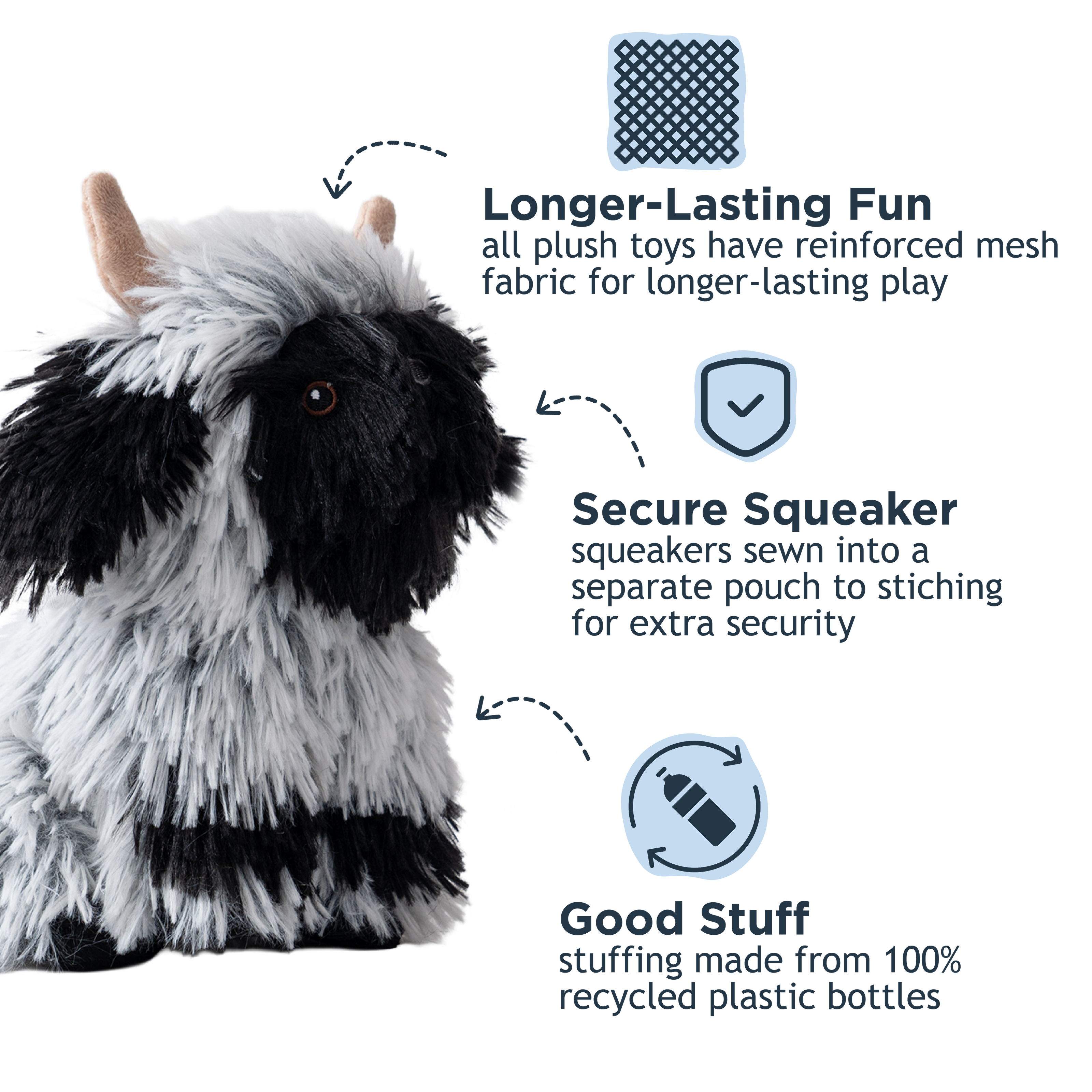 Dog Toy Highland Sheep With Squeaker Plush Toy